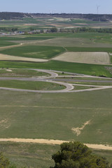 overview crossroads in the countryside