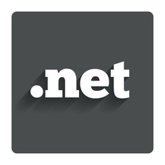 Domain NET sign icon. Top-level internet domain