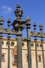 Fototapeta na wymiar old highly decorated iron gate