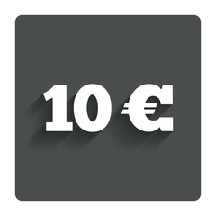 10 Euro sign icon. EUR currency symbol.