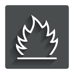 Fire flame sign icon. Heat symbol.