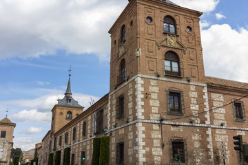 Old historical school in the city of Alcala de Henares, Spain