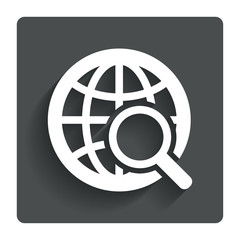 Global search sign icon. World globe symbol.
