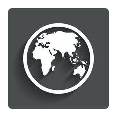 Fototapeta na wymiar Globe sign icon. World map geography symbol.