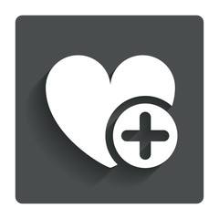 Obraz premium Heart sign icon. Add lover symbol.