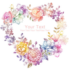 watercolor illustration flower bouquet in simple background  - 68710632