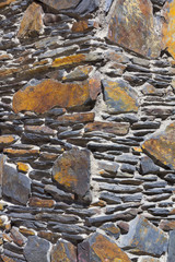 wall formed with small stones