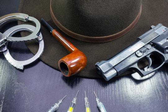 against drugs, wives pistol semiautomatic hat and pipe