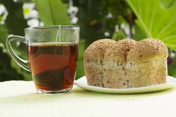 Sesame bread and Hot Tea