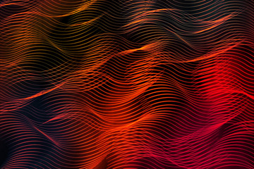 Bright fiery lines on black background