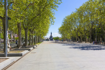 park and ride on the river bank Pisuerga valladolid, Spain