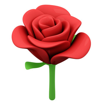 Red rose flower, 3d illustration