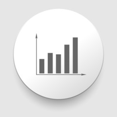 Graph Icon on Round Button Illustration