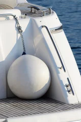  Witte ronde bootfenders voor motorjacht, sportuitrusting © kaetana