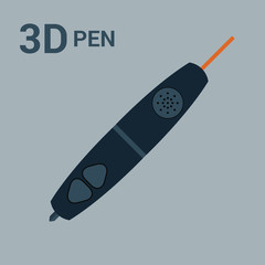 3d pen for printing, icon with simple design.
