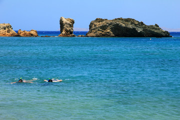 Fototapeta na wymiar snorkeling in Greece, Creta.
