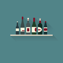 Bottles collection, flat vector