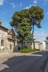 streets and old buildings of the town of Alcala de Henares, Spai
