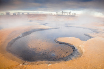 Mud Pots in the geothermal area Hverir, Iceland