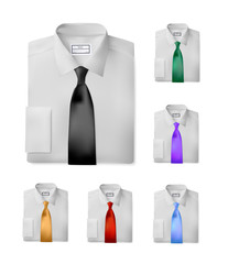White folded shirts set