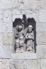 details of church San Miguel, Palencia, Spain