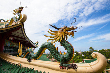 Fototapeta na wymiar Dragon sculpture of the Taoist Temple in Cebu , Philippines