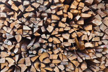 stapel von Brennholz
