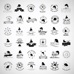 Santa Claus Hats - Isolated On Gray Background