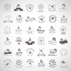 Santa Claus Hats - Isolated On Gray Background