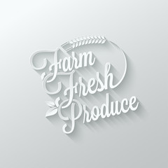 farm fresh cut paper lettering background