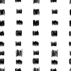 Vector seamless pattern. Black pencil doodle