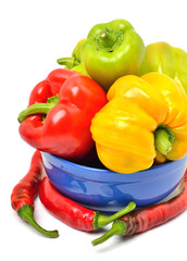 Sweet pepper, chili pepper in the plate