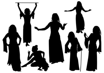 Oriental Dancers Silhouettes