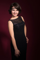 Fototapeta premium Portait beautiful young woman. Model smiling