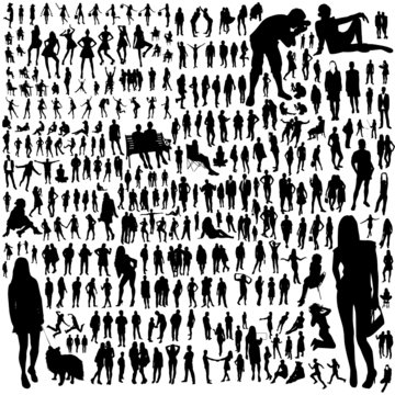 Set Of People Silhouettes
