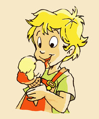 Boy eating his icecream
