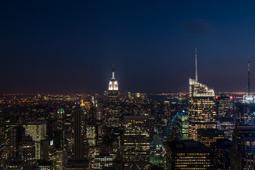 Night view of Manhattan.