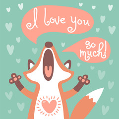 Cute fox confesses his love.