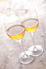 Two glasses of white sherry