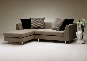 Interior with corner sofa