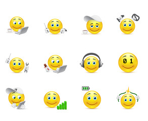 smileys representing charging for the body and brain