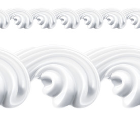 Whipped cream, vector seamless pattern
