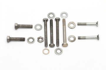 fasteners on the white background