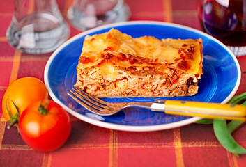 lasagne plate on a tabletop