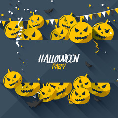 Halloween greeting card - flat design style