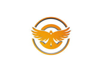 circle eagle symbol Illustration sign buttonbadge icon logo