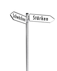 Wegweiser St&auml;rken-Schw&auml;chen
