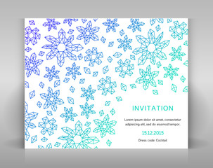 White card with geometric decoration.