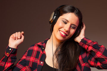 woman listening to music