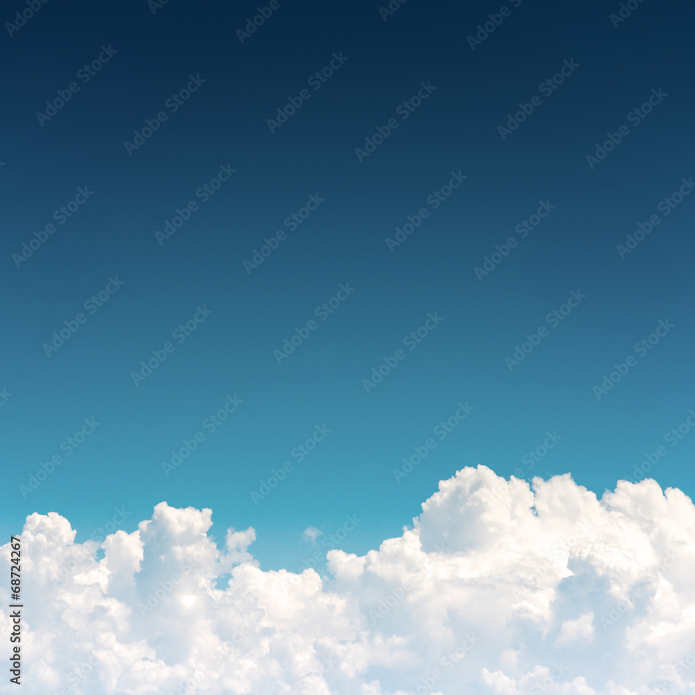 Wall mural cloudscape , blue sky and white cloud